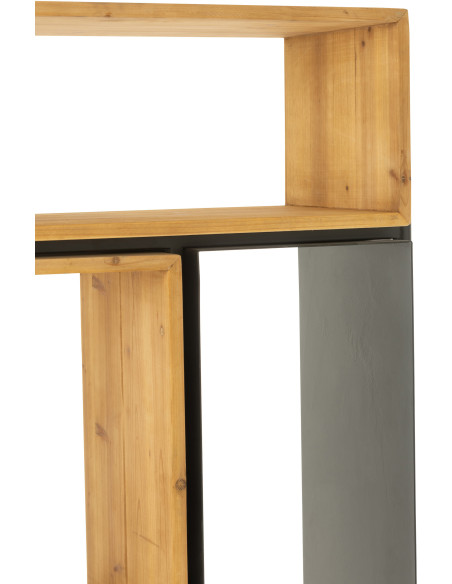 Étagère 8 niveaux Tina 1 porte en Bois de sapin Naturel Métal Noir - 9