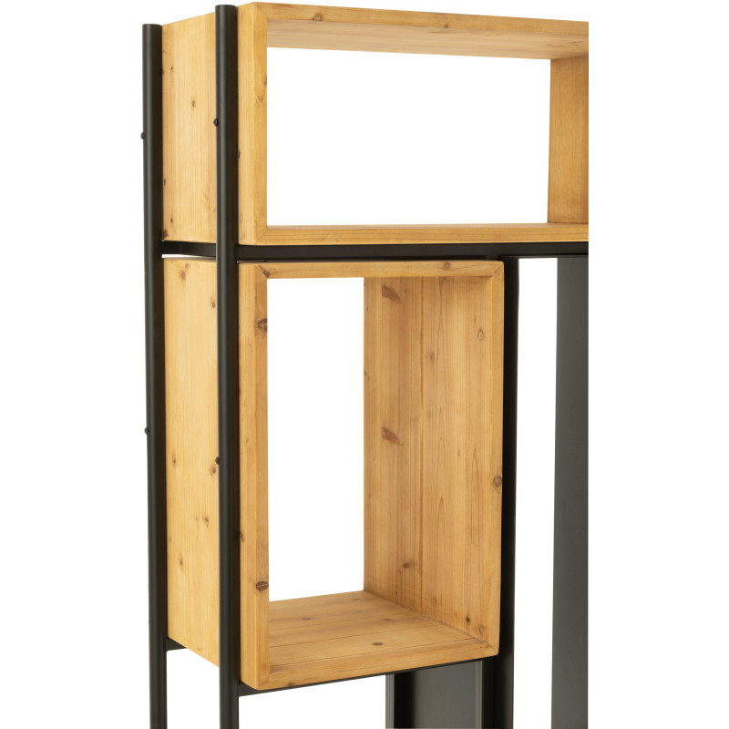 Étagère 8 niveaux Tina 1 porte en Bois de sapin Naturel Métal Noir - 10