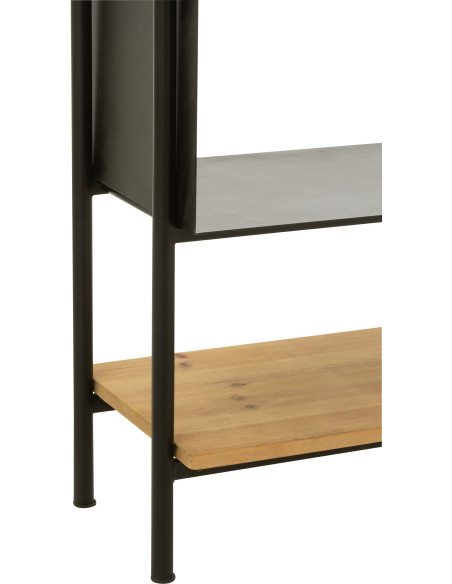 Étagère 7 niveaux Tina 1 porte en Bois de sapin Naturel Métal Noir - 6