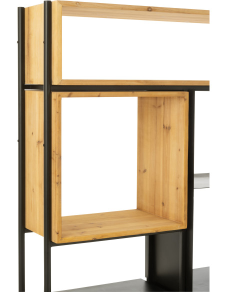 Étagère 7 niveaux Tina 1 porte en Bois de sapin Naturel Métal Noir - 8