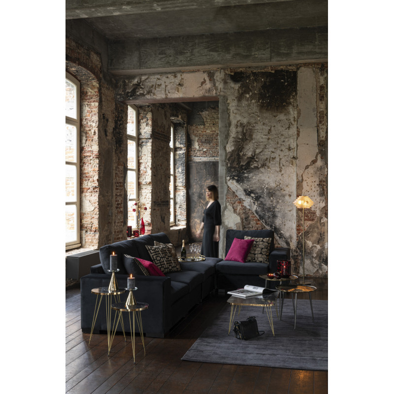 Lampadaire design Led verre transparent et métal doré - 6