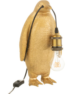 Lampe à poser Pingouin Penguin en Résine Doré - 1