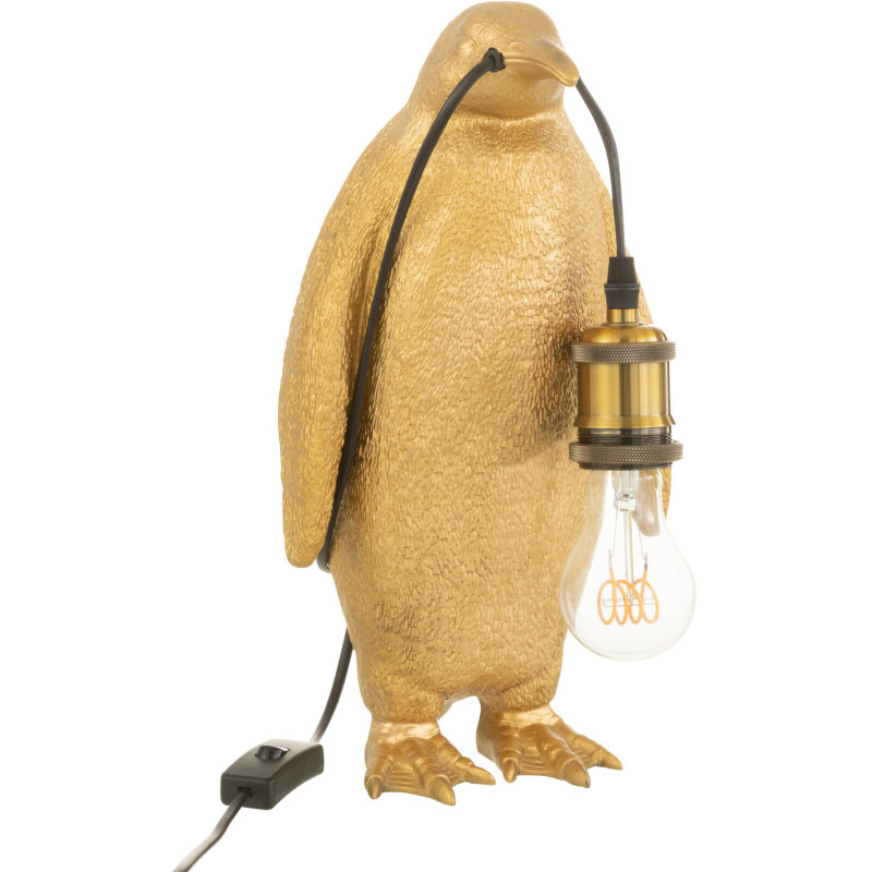 Lampe à poser Pingouin Penguin en Résine Doré - 1