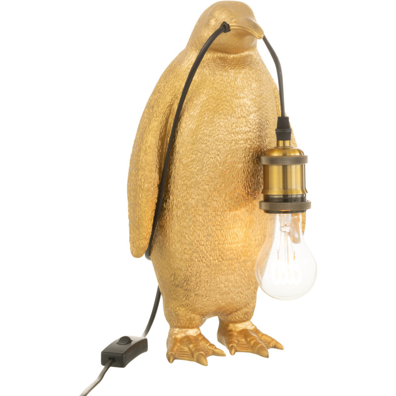 Lampe à poser Pingouin Penguin en Résine Doré - 2