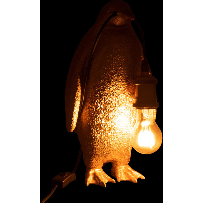Lampe à poser Pingouin Penguin en Résine Doré - 3