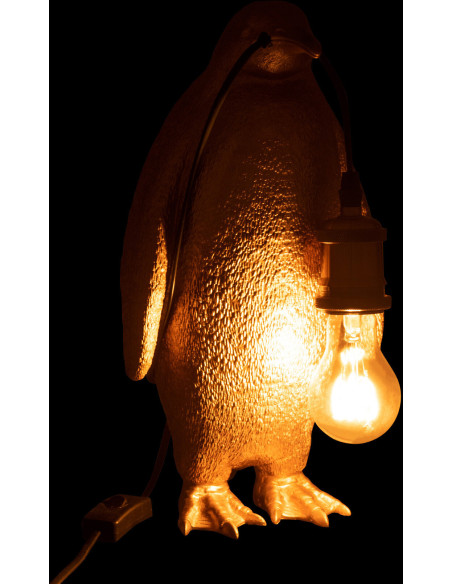 Lampe à poser Pingouin Penguin en Résine Doré - 3