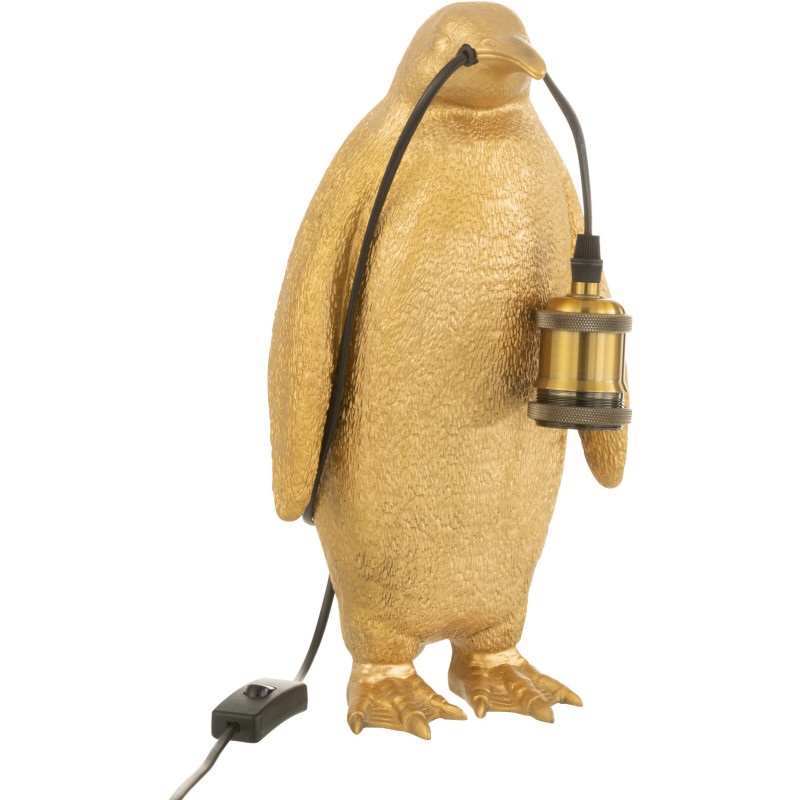 Lampe à poser Pingouin Penguin en Résine Doré - 4