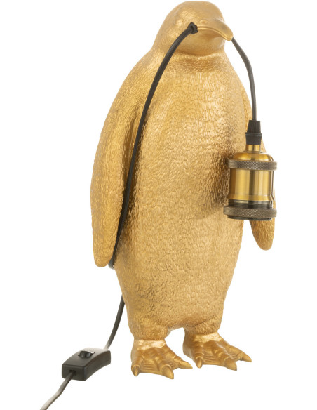 Lampe à poser Pingouin Penguin en Résine Doré - 4