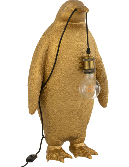 Lampe à poser au sol Pingouin Penguin en Résine Doré - 1