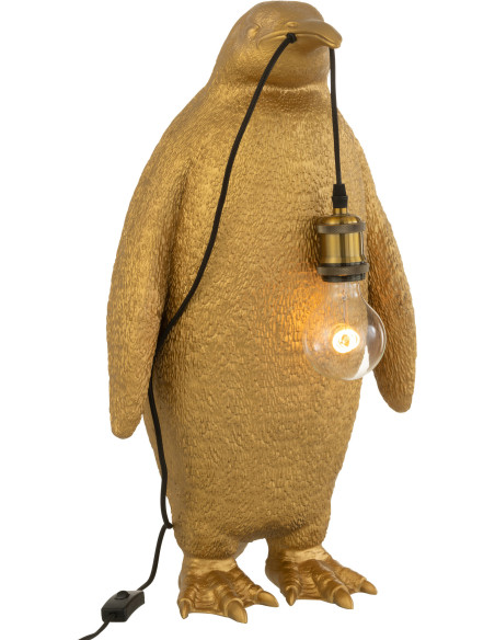 Lampe à poser au sol Pingouin Penguin en Résine Doré - 2