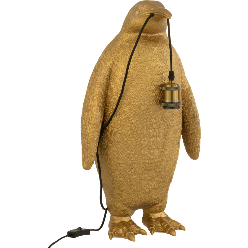 Lampe à poser au sol Pingouin Penguin en Résine Doré - 4