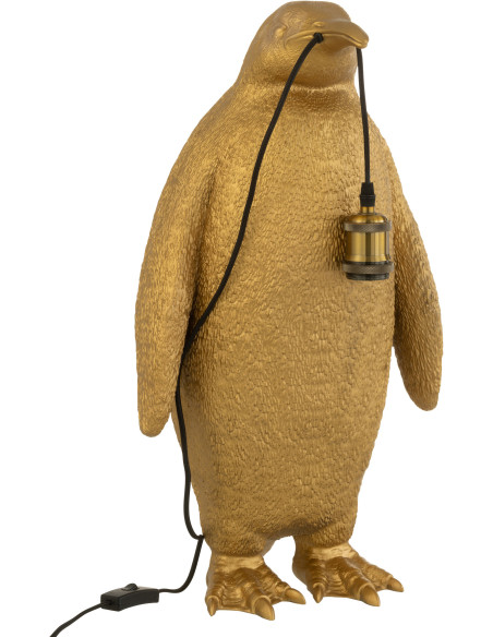 Lampe à poser au sol Pingouin Penguin en Résine Doré - 4