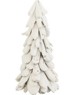 Sapin enneigé Hauteur 50 cm en Bois recyclé Blanc - 1