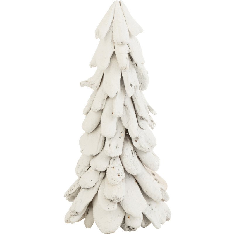 Sapin enneigé Hauteur 50 cm en Bois recyclé Blanc - 1