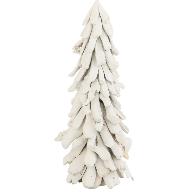 Sapin enneigé XL Hauteur 70 cm en Bois recyclé Blanc - 1