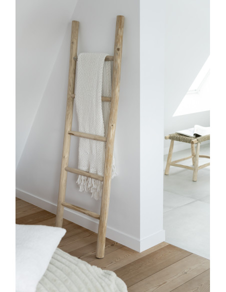 Porte serviettes Échelle 5 niveaux en teck naturel | Histoires Singulières - 2