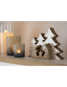 Crêche de Noël Sapins Puzzle en Bois de manguier Blanc Naturel - 2
