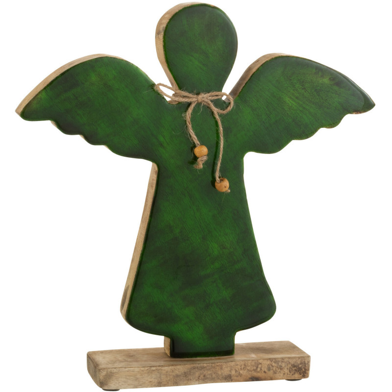 Décoration de Noël Ange 30 cm en Bois de manguier Vert - 1