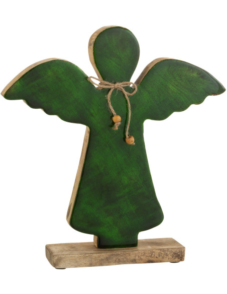 Décoration de Noël Ange 30 cm en Bois de manguier Vert - 1