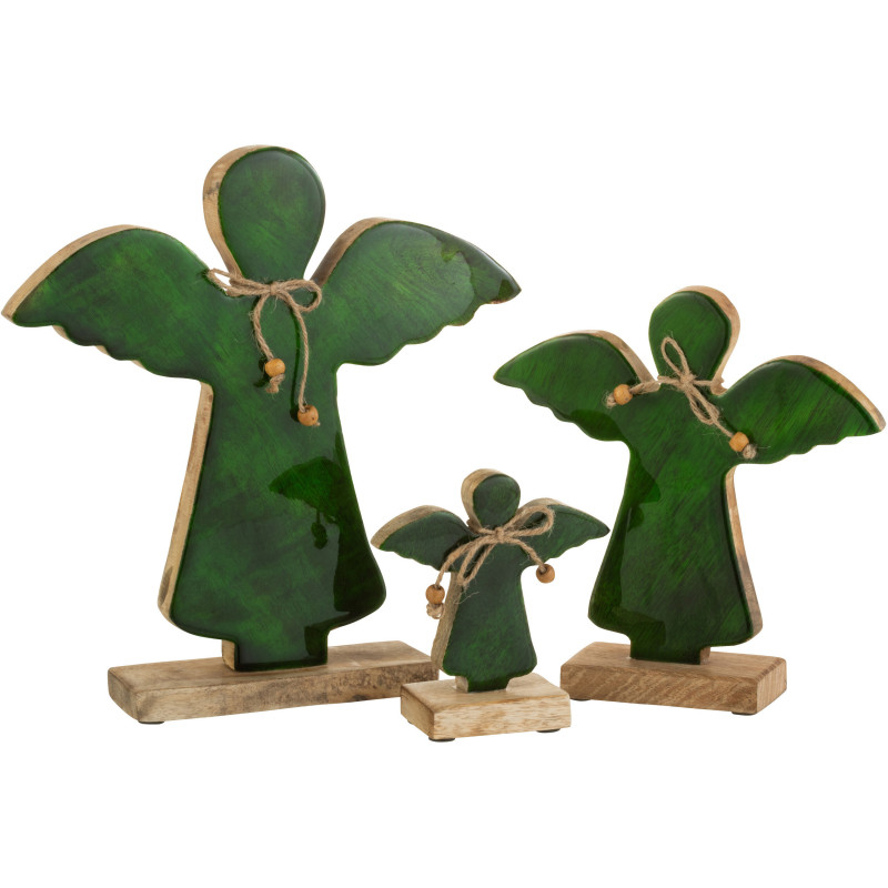 Décoration de Noël Ange 30 cm en Bois de manguier Vert - 2