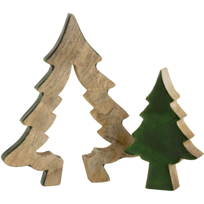 Sapin de Noël Puzzle Hauteur 20 cm en Bois de manguier Naturel Vert - 2