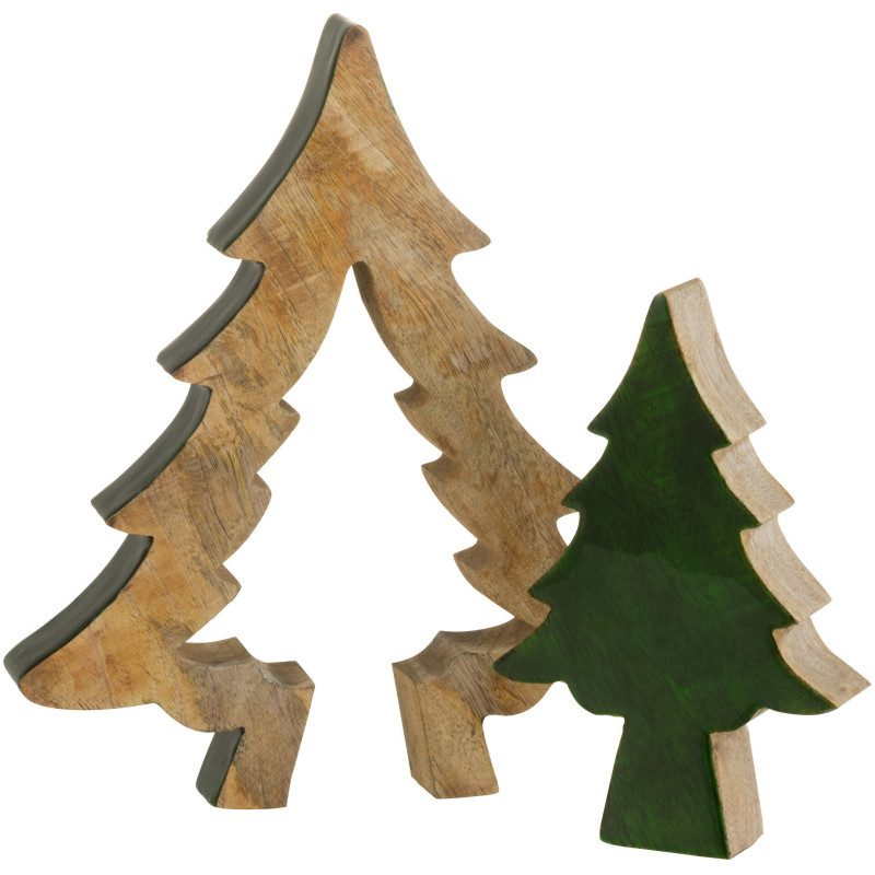 Sapin de Noël Puzzle Hauteur 30 cm en Bois de manguier Naturel Vert - 2