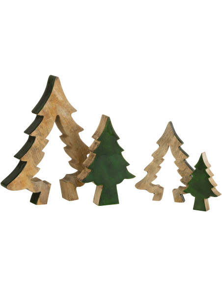 Sapin de Noël Puzzle Hauteur 30 cm en Bois de manguier Naturel Vert - 4