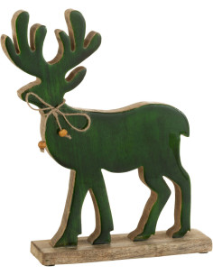 Statue déco Cerf Bruiser en Bois de manguier Vert - 1