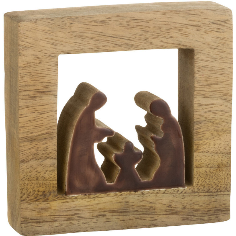 Crêche de Noël 15 cm en Bois de manguier Naturel Marron - 1