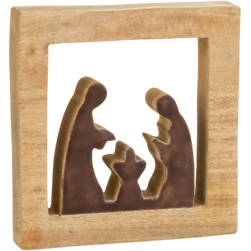 Crêche de Noël 20 cm en Bois de manguier Naturel Marron - 1