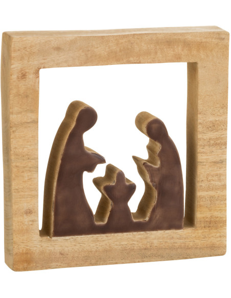 Crêche de Noël 20 cm en Bois de manguier Naturel Marron - 1