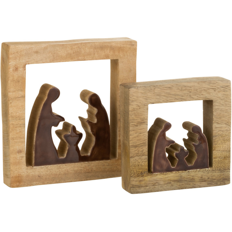 Crêche de Noël 20 cm en Bois de manguier Naturel Marron - 2