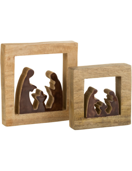 Crêche de Noël 20 cm en Bois de manguier Naturel Marron - 2
