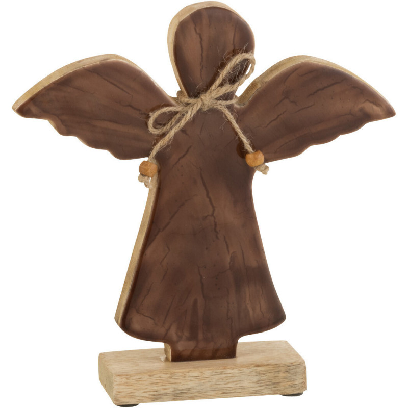 Décoration de Noël Ange 20 cm en Bois de manguier Marron - 1