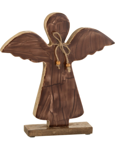 Décoration de Noël Ange 30 cm en Bois de manguier Marron - 1