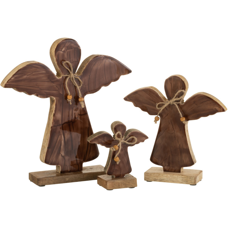 Décoration de Noël Ange 30 cm en Bois de manguier Marron - 2