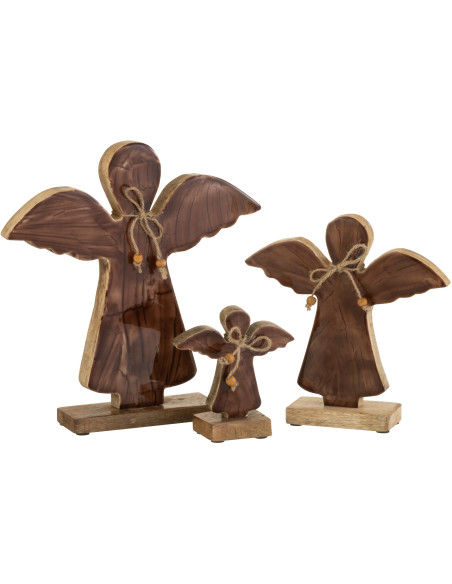 Décoration de Noël Ange 30 cm en Bois de manguier Marron - 2