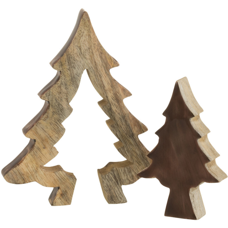 Sapin de Noël Puzzle Hauteur 20 cm en Bois de manguier Naturel Marron - 2