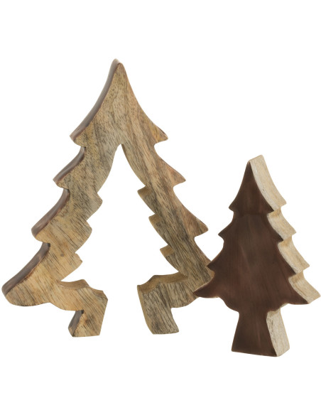 Sapin de Noël Puzzle Hauteur 20 cm en Bois de manguier Naturel Marron - 2