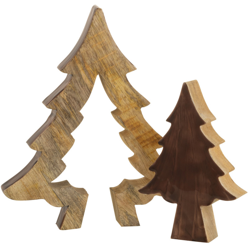Sapin de Noël Puzzle Hauteur 30 cm en Bois de manguier Naturel Marron - 2