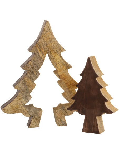Sapin de Noël Puzzle Hauteur 30 cm en Bois de manguier Naturel Marron - 2