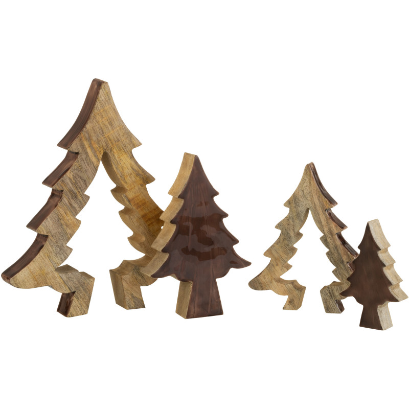 Sapin de Noël Puzzle Hauteur 30 cm en Bois de manguier Naturel Marron - 4
