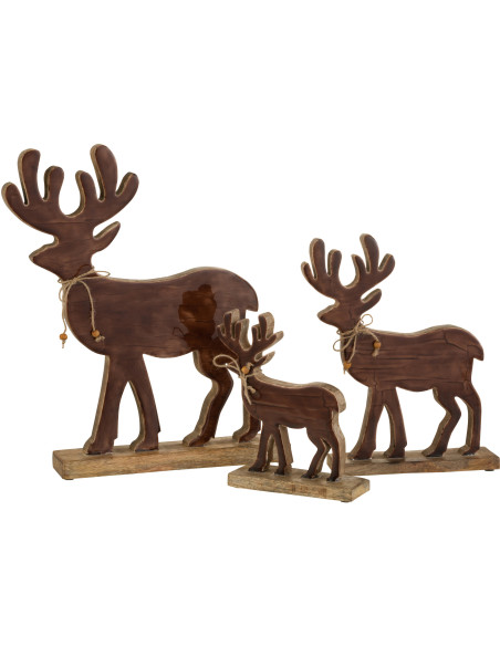 Statue déco XL Cerf Bruiser en Bois de manguier Marron - 2