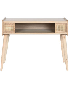 Console style vintage Rectangulaire 1 niche en Bois de paulownia Rotin Naturel Cannage Vinima - 2