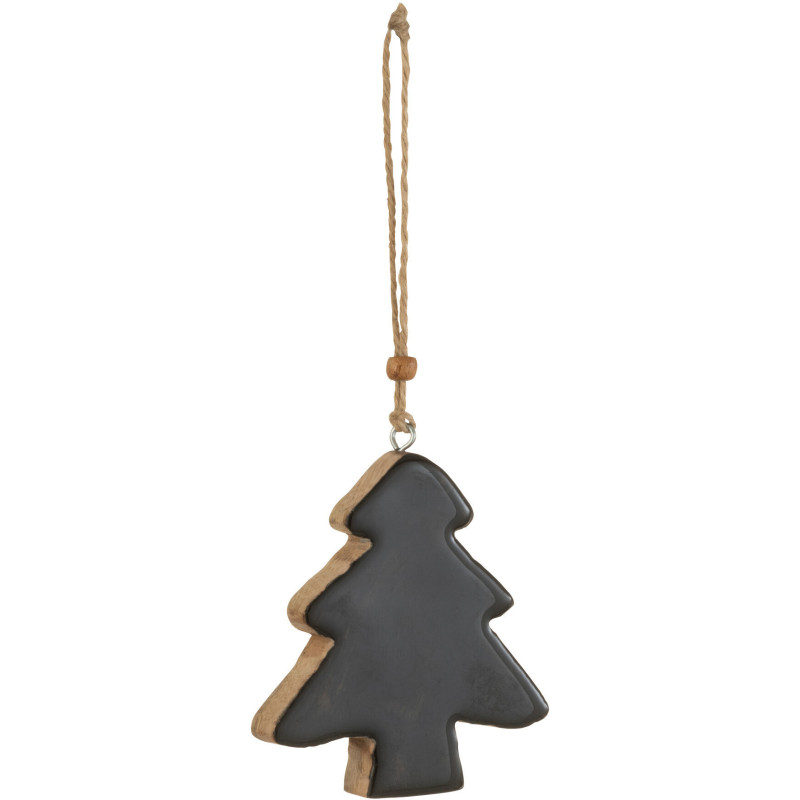Suspension de Noël Sapin Hauteur 10 cm en Bois de manguier Noir - 1
