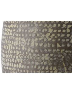 Vase style ancien Boule XXL Hauteur 72 cm en Métal Vert Patiné Motif taches Florino - 1 2