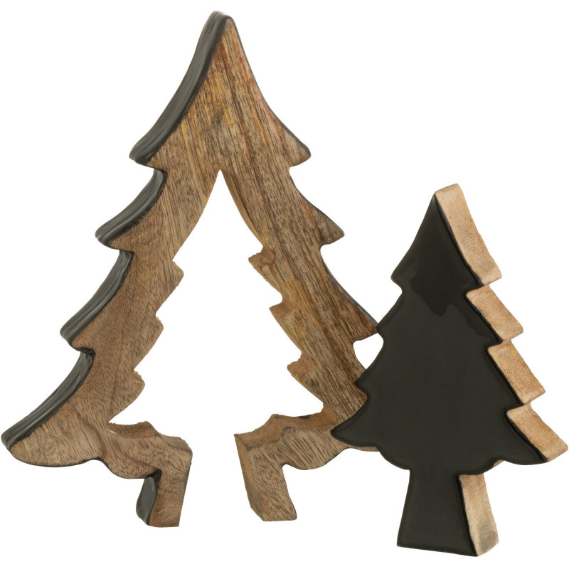Sapin de Noël Puzzle Hauteur 25 cm en Bois de manguier Naturel Noir - 3