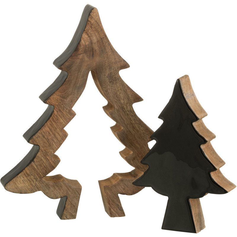 Sapin de Noël Puzzle Hauteur 30 cm en Bois de manguier Naturel Noir - 3