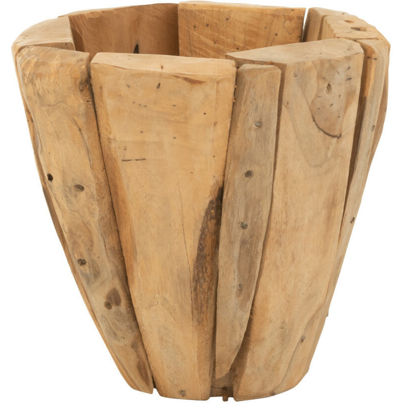 Cache-pot en Bois de teck Naturel Jack Diamètre 30 cm - 1