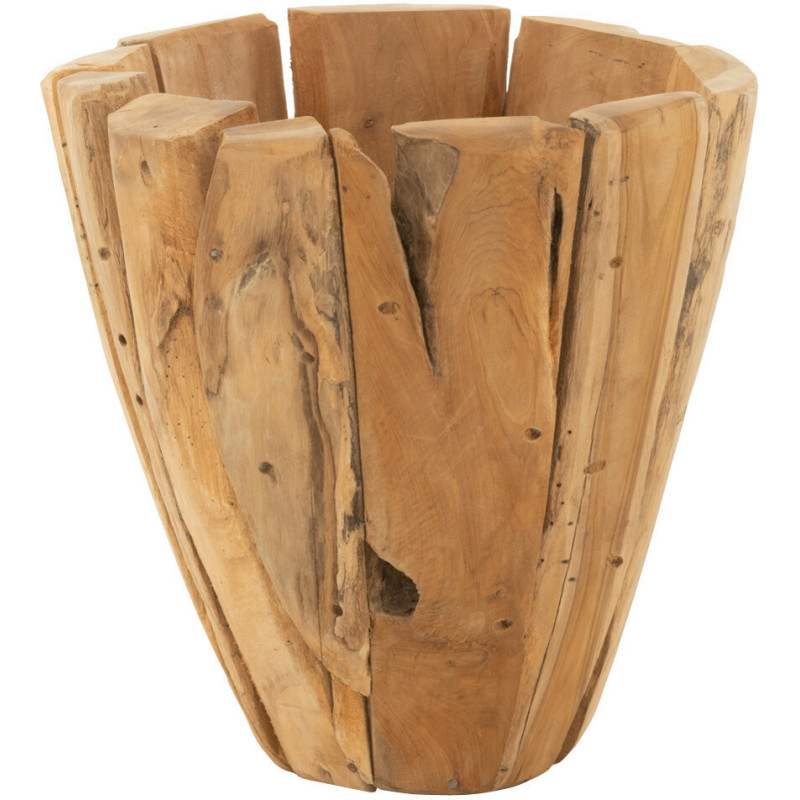 Cache-pot XXL en Bois de teck Naturel Jack Diamètre 35 cm - 1